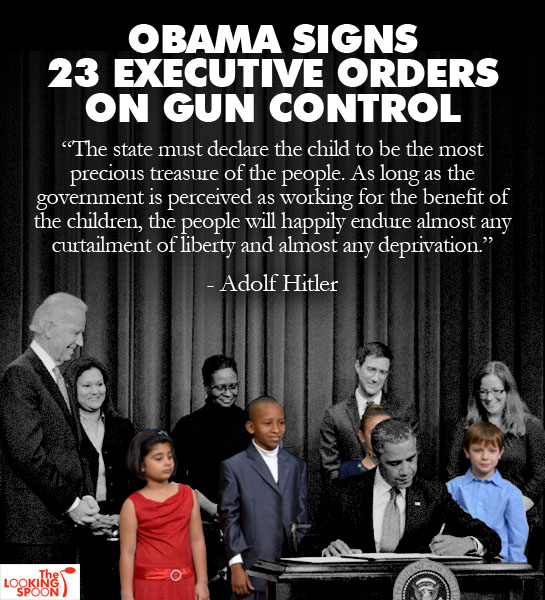 President Barack Obama signs executive orders to counter gun violence during an event at the White House in Washington, January 16, 2013. 